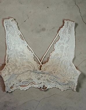Ambiance White Lace Bralette with Crisscross Back Straps